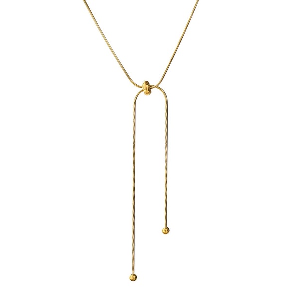 Elegant Gold Lariat Necklace - Picture 3 of 3